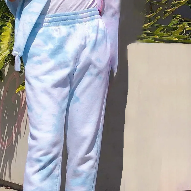 

2020 Women Tie Dye Jogger Pants High Waist Long Pants Girls Sport Pants Elastic Waist long Baggy Pants Sweatpants Trousers