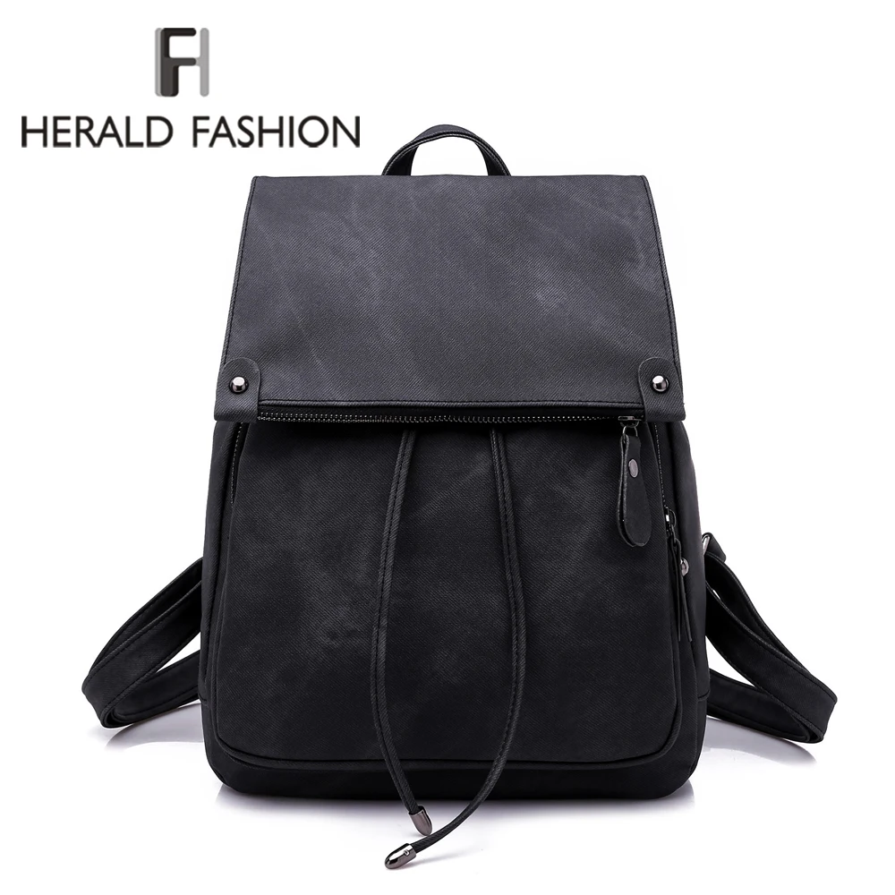 Женский рюкзак из ПУ кожи Herald Fashion школьные ранцы для девочек подростков летние брендовые винтажные рюкзаки|