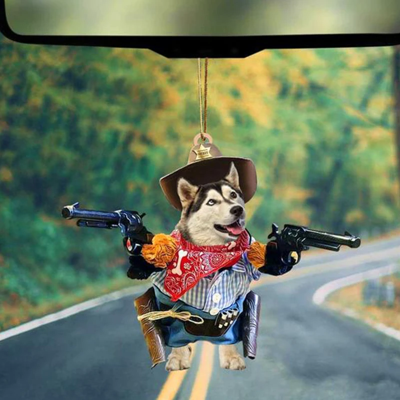 1PC 32Styles Dog Hanging Ornament Cute Funny Cartoon Pendant Key Chain Animal Car Rear View Mirror Backpack Accessories - купить по