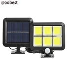 Уличный настенный светильник на солнечной батарее с пассивным ИК датчиком движения, 100 светодиодов, водонепроницаемый уличный светсветильник льник для сада, Рождественский Декор