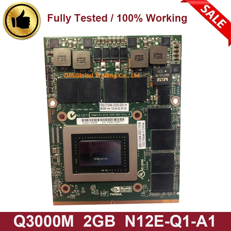 Оригинальная графическая видеокарта Quadro 3000M Q3000M VGA 2GB для Dell Precision M6600 M6700 M6800 hp 8760W 8770W 8740W N12E-Q1-A1