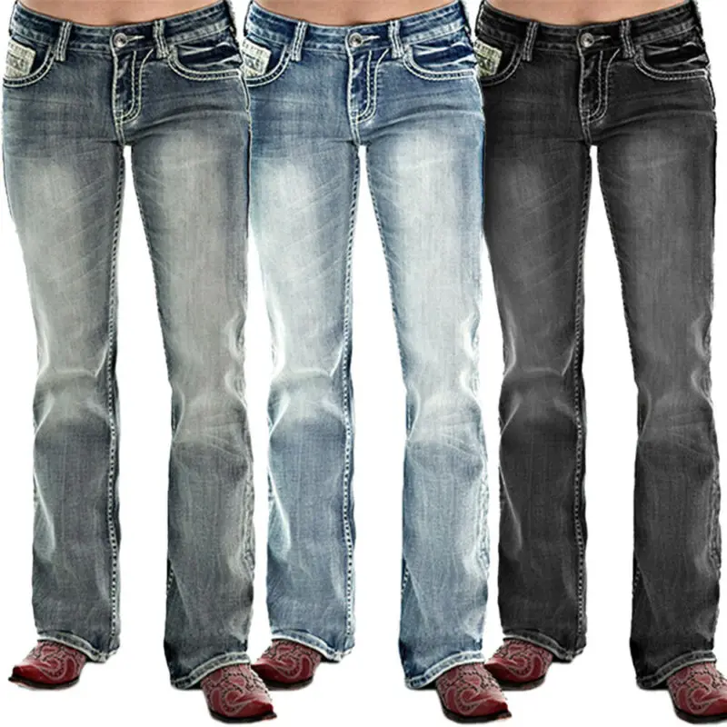 

MoniGram Womens Ladies Denim Jeans Trouser Casual Jegging Boyfriend Long Pants Plus Size