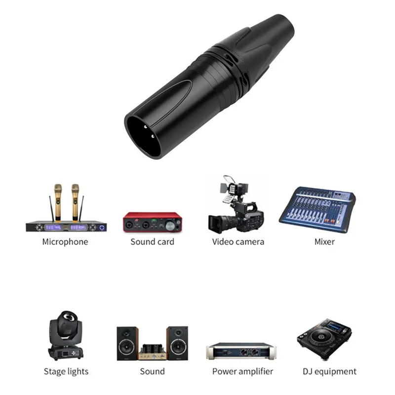 Разъем XLR Cannon 4-контактный Штекерный адаптер для микрофона микшера усилителя