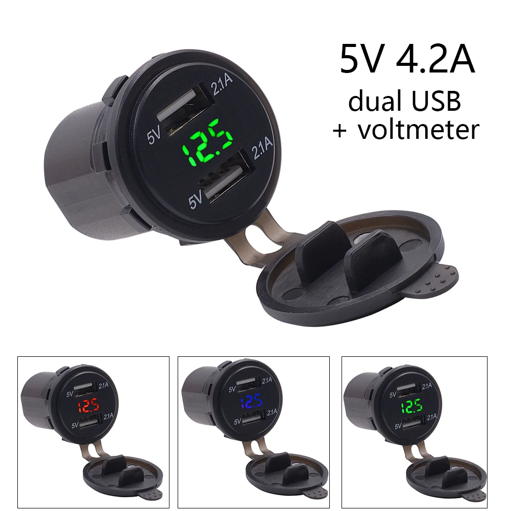 Автомобильное зарядное устройство с двумя USB портами 12 В/24 В|Кабели адаптеры и