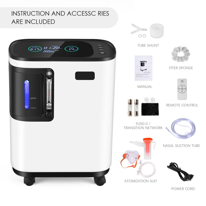 

TTLIFE 0.5-3L/min Oxygen Concentrator Adjustable Portable Oxygen Machine for Home and Travel Use AC110V AC220V without battery