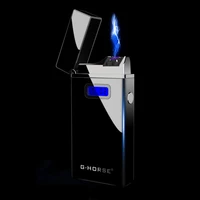 digital battery display dual arc lighter personalized custom rechargeable usb cigarette lighter smoking accessories gift for men