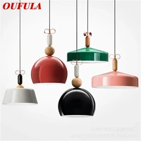 oufula colorful pendant light contemporary simple led lamps fixtures for home decorative dining room