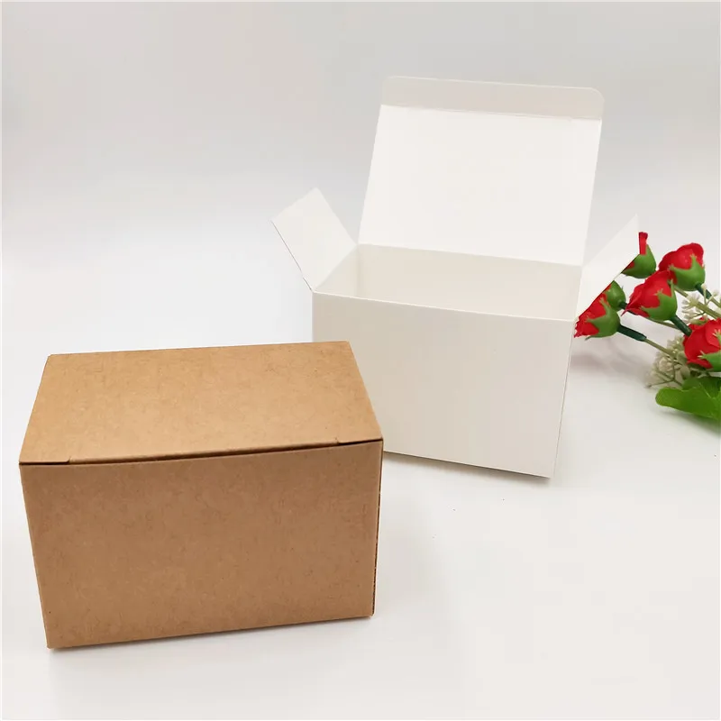 

50pcs 9*6*6cm Kraft/White Paper square paper Box /cardboard paper packaging box/Small Soap Packaging Gift Box