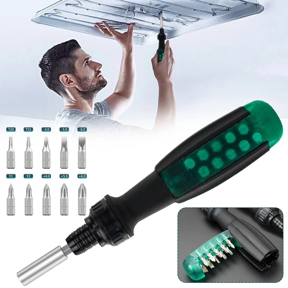 

11in1 Precision Ratchet Screwdriver Bit Set Blow Stubborn Screw Driver Heavy Duty Case Tools Appliance Repair Manual Tool