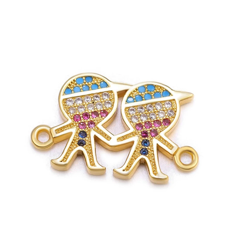 Gold Juya DIY ювелирные аксессуары Красочный Циркон буквы мама мальчик девочка разъемы для мамы женский дружба шнур кожаный - Цвет: Gold