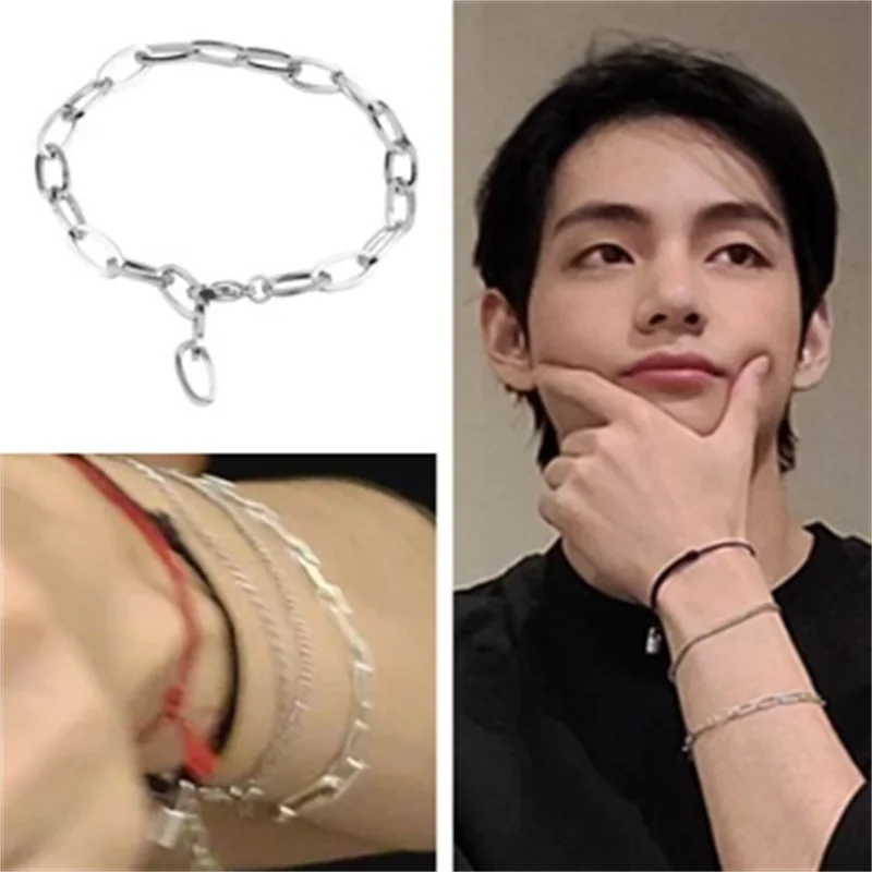 

bangtan boys Bracelet Simple Link Chain Bracelet for Women Men Korean Jewelry bangtan boys for boys Couple Wholesale
