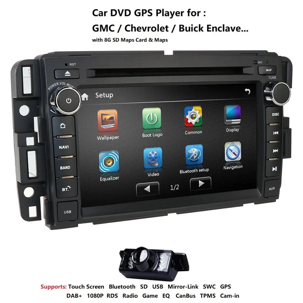 Автомобильный стерео DVD плеер для GMC Chevy Silverado 1500 2012 Sierra 2011 2010 7 ''двойной Din в тире