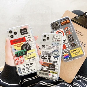 cartoon fashion retro code label phone cases for iphone 13 12 mini 11 pro xs max x xr 7 8 plus se 2020 soft tpu airbag cover free global shipping
