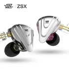 Гибридный Драйвер KZ ZSX HIFI Audio 12 5BA + 1DD Внутриканальные наушники-вкладыши с 2 разъемами 0,75 мм и съемным кабелем
