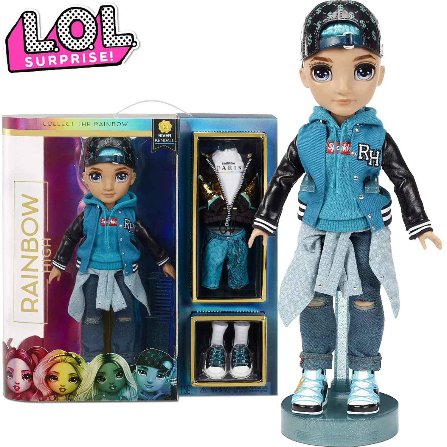 

New 11-Inch Rainbow High Clothes River Kendall Teal Boy Fashion 2 Doll Cute Lol Surprise Dolls Toys For Girls Kids Toys Gift