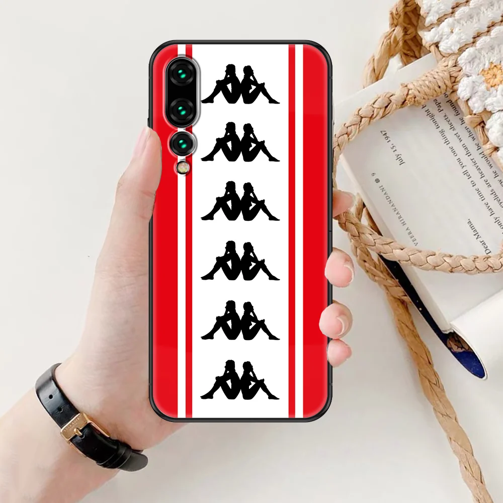 

Italian Sports Kappas Brand Phone case For Huawei P Mate P10 P20 P30 P40 10 20 Smart Z Pro Lite 2019 black luxury bumper