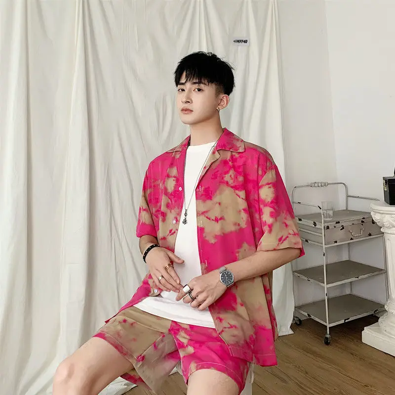 EWQ/мужская одежда tide tie-dye набор из двух предметов с принтом 2020 летняя новая