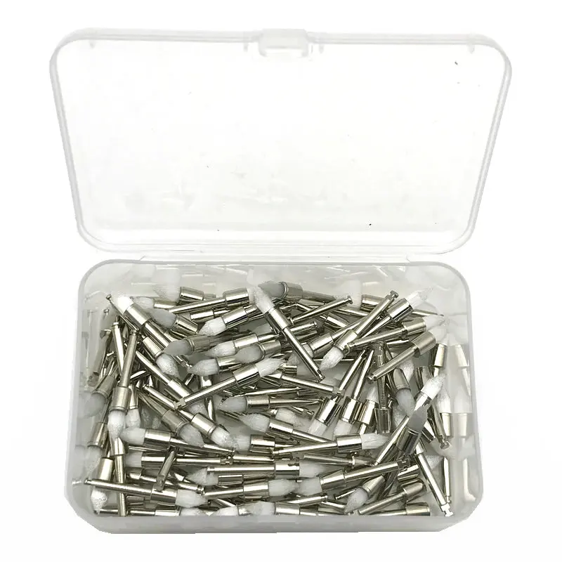 100 шт./кор. зубная Полировочная щетка Белая нейлоновая защелка полировочные щетки