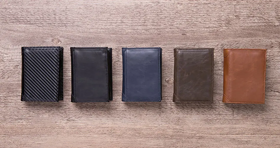 DIENQI мужской деловой кожаный держатель для карт металлический RFID карта Защита сумка для денег большая емкость карман для карт винтажный держатель для кредитных карт