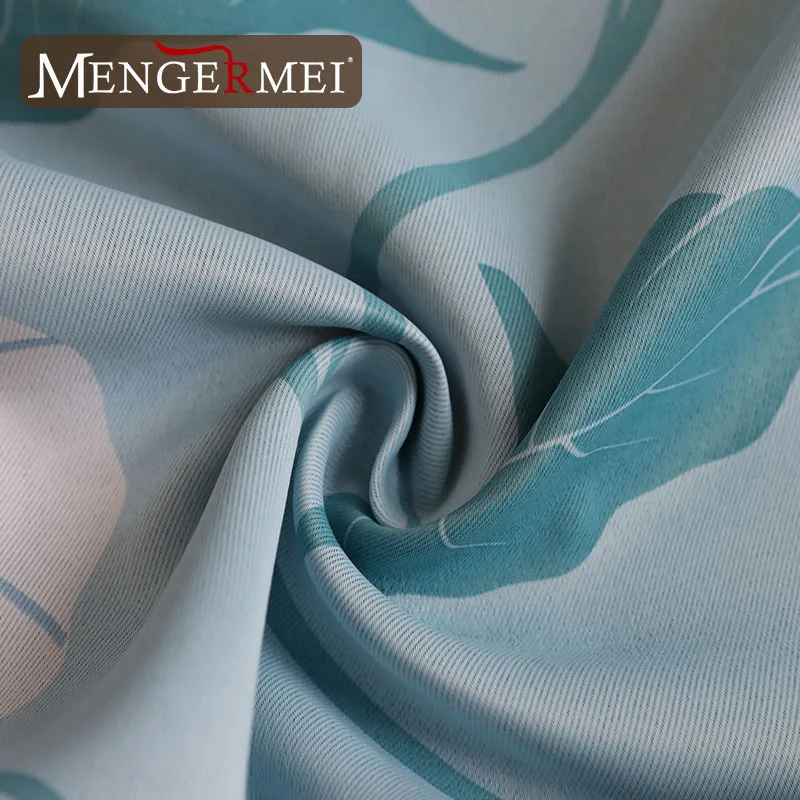 MENGERMEI занавеска Morning Glory синяя затемненная для гостиной оконная тюль детской