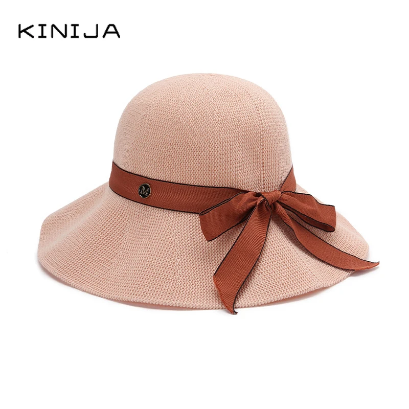 Летняя шляпа от солнца женская модная соломенная из хлопчатобумажной пряжи для