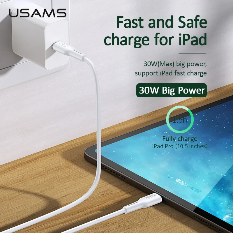 Кабель быстрой зарядки USAMS PD type C для освещения 18 Вт iPhone 11 Pro Max 8 XR XS Macbook зарядное