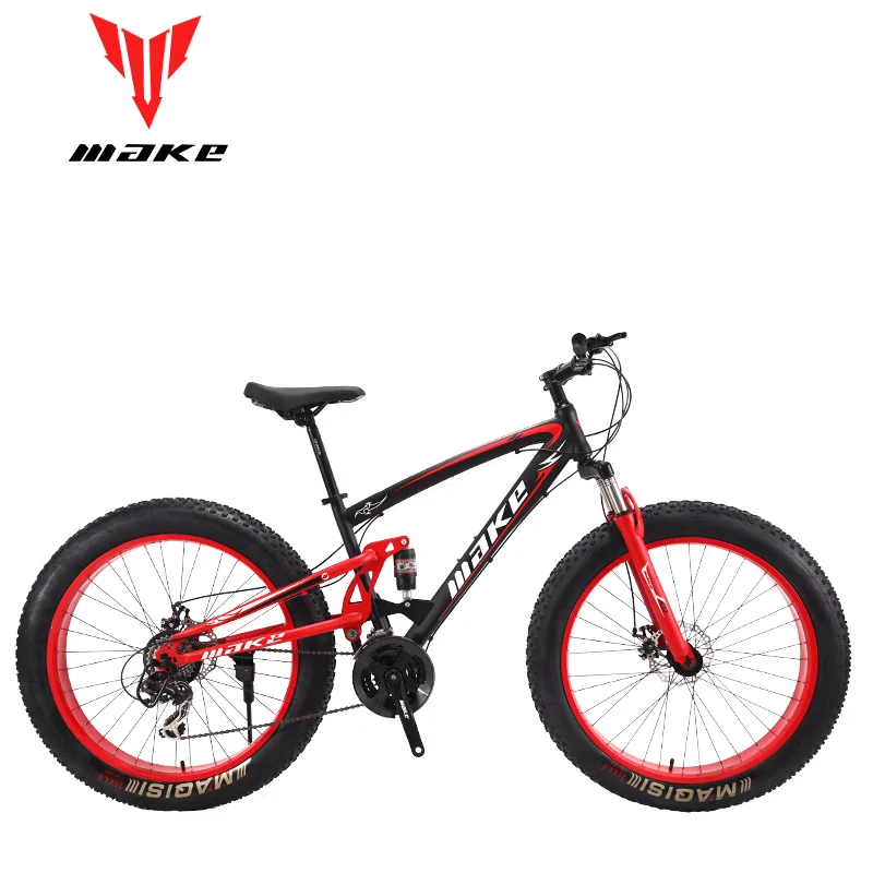 MAKE горный жир велосипед стальная рама полный чулок 24 скорости Shimano дисковый