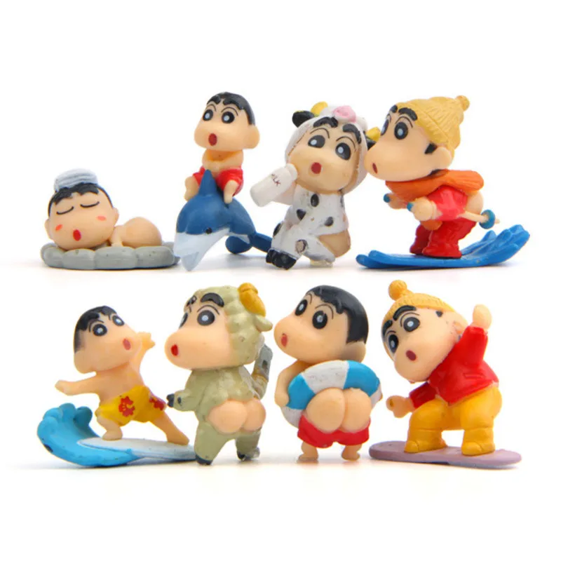 8 шт./лот DIY милый Crayon Shin-chan косплей милые фигурки игрушки ПВХ фигурка