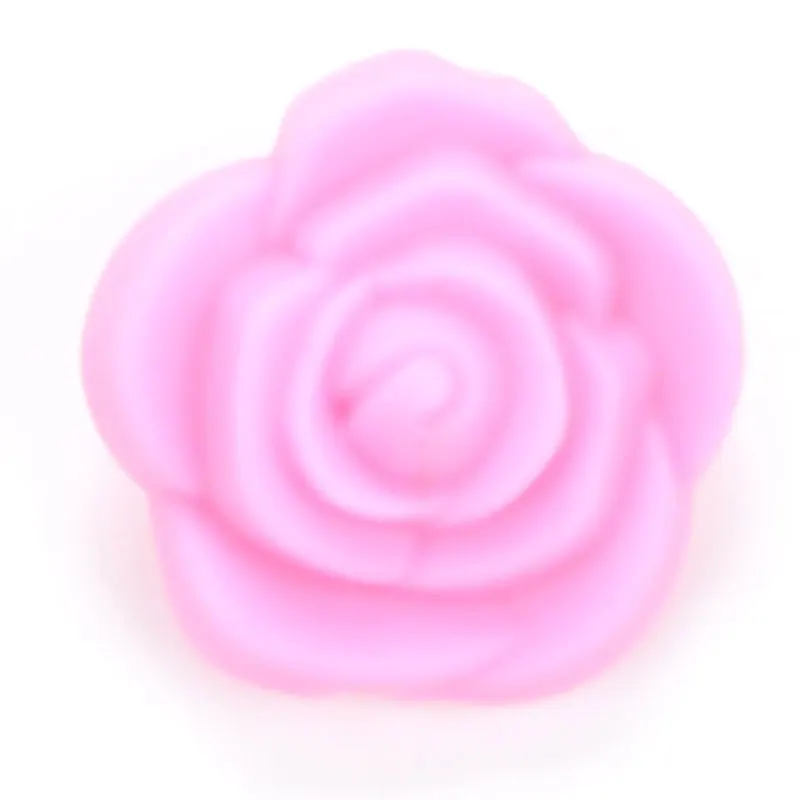 pink LOFCA, 50 шт в наборе, двойной уход за кожей лица силиконовые в форме цветка бусины Роза прорезывания зубов очаровательный Прорезыватель для зубов, жевательная резиновая горячая Распродажа Цепочки и ожерелья мягкая жевательная игрушка в подарок - Цвет: pink