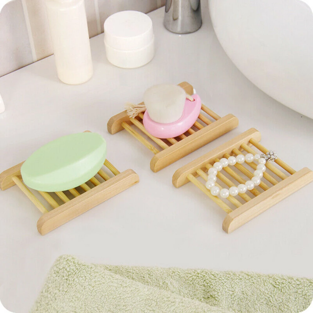 10 pcs wooden bamboo soap holder dish bathroom shower plate stand box home box pack of 10 wooden bamboo free global shipping