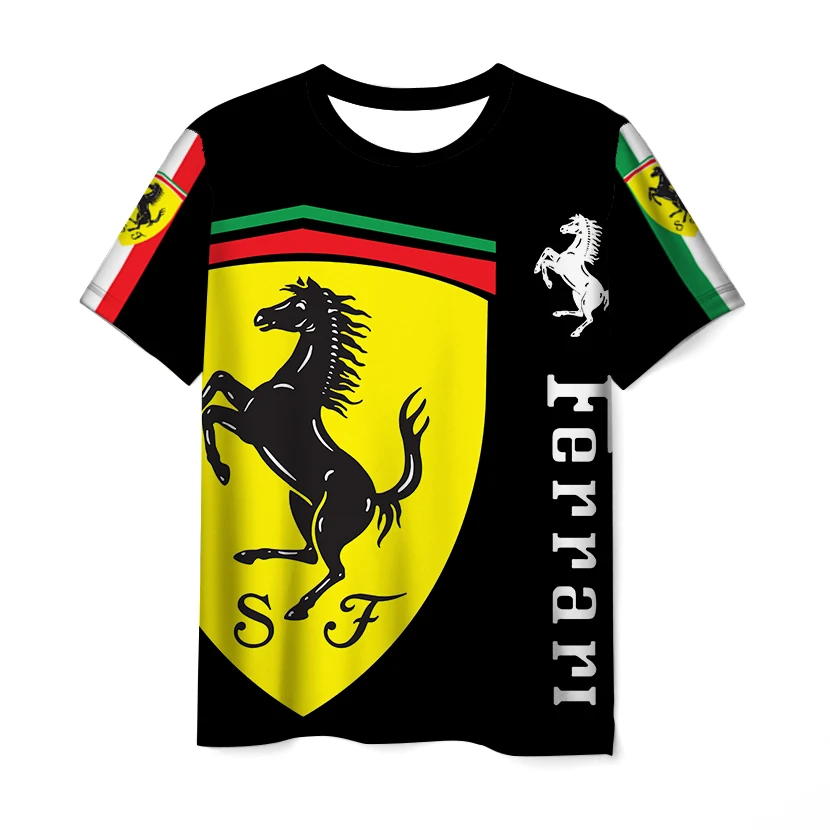 

2021 car logo T-shirt 3D printing new motor sports high-quality summer men's loose and breathable oversized bystander racing shi