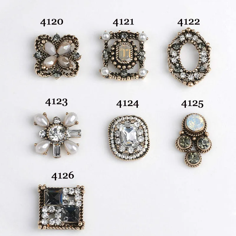 10 шт в ретро стиле из сплава виде металлического декоративные стразы кнопки для