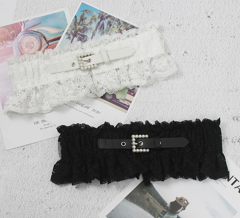 

Fashion Lace Fabric Belt with Skirt T-shirt Women's Belt Decoration Dress Girdle Joker Wide Girdle