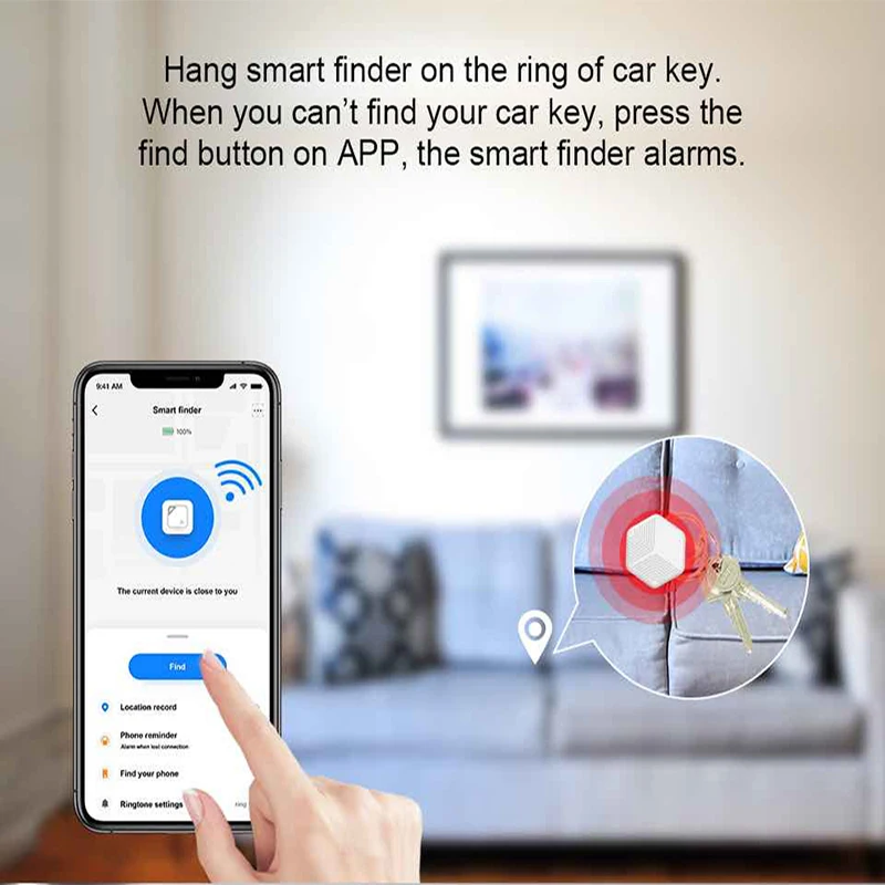 

Mini Anti Lost Alarm Wallet Key Finder Smart Tuya Bluetooth Waterproof Tracer GPS Locator Keychain Dog Child Tracker Key Finder
