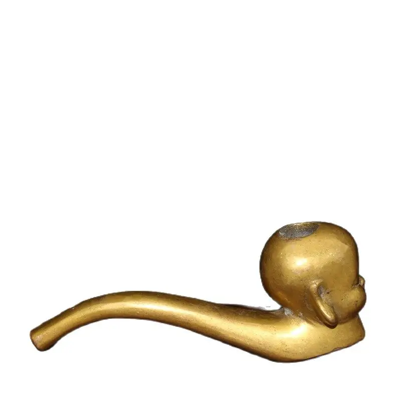 

China Old Beijing Old Goods Seiko Brass Boy Head Shape Tobacco Pipe