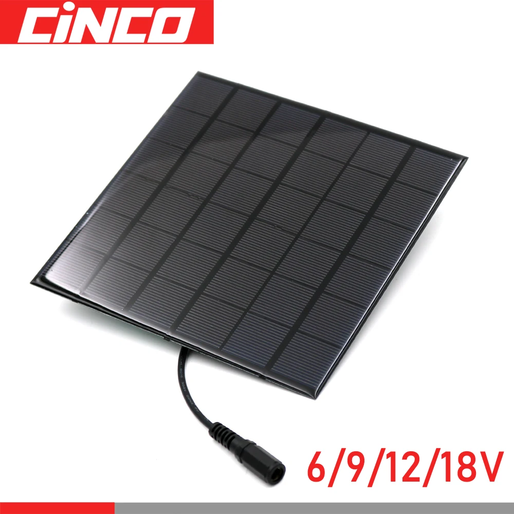 Зарядное устройство с солнечной панелью 18 в 12 В 9 6 постоянного тока 5 5*2 1 регулятор