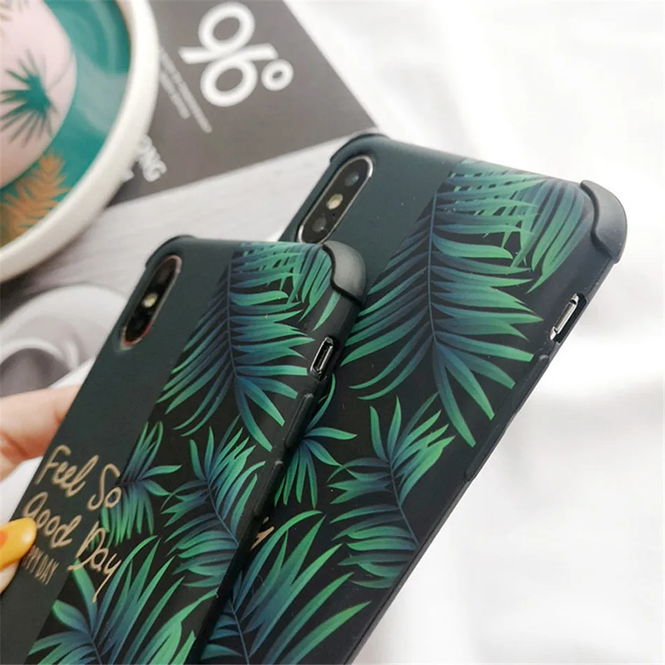 USLION противоударный чехол для телефона для iPhone 11 Pro Max XR XS Max Plus чехол с банановым листом для iPhone X 7 6 8 Plus Жесткий ПК чехол с буквами