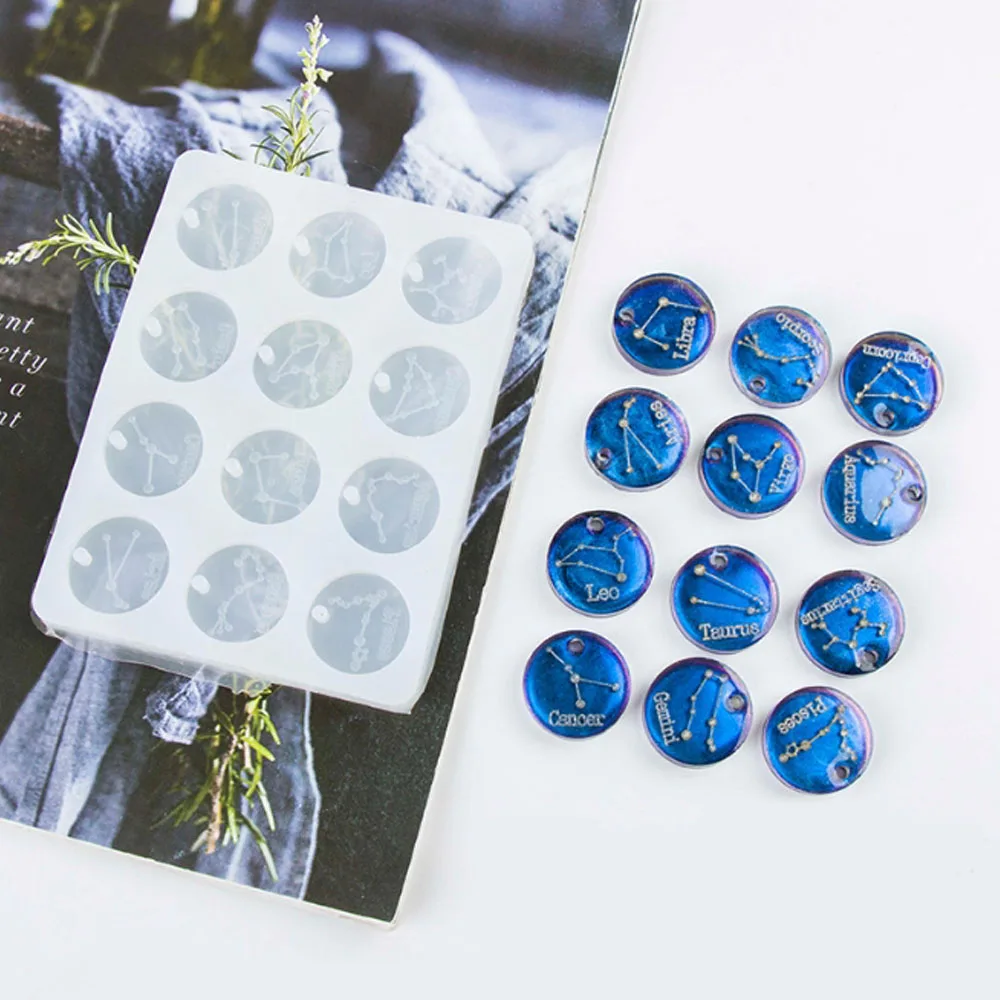 

Keychain Twelve Constellation Silicone Mold Pendant Epoxy Resin Casting Jewelry Silicone Mold Jewelry Making Tools Wholesale