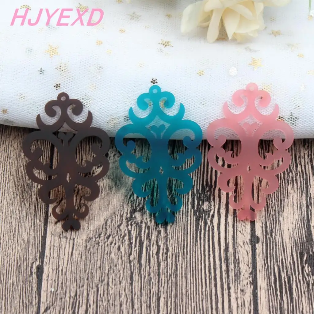 Акриловые серьги 60 мм цветочные кружевные серьги-подвески