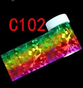 C102 233 Тип 4*100 см голографические наклейки из фольги для переноса ногтей слайдер Радужная зимняя наклейка s для маникюра Nailart украшения(2 - Color: C102