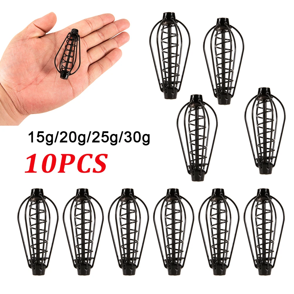 

10pcs Spring Sinker Carp Fishing Feeder 15g 20g 25g 30g Fishing Feeder 6 Wire Method Swim Feeders Pesca Iscas Fish Tackle Tools
