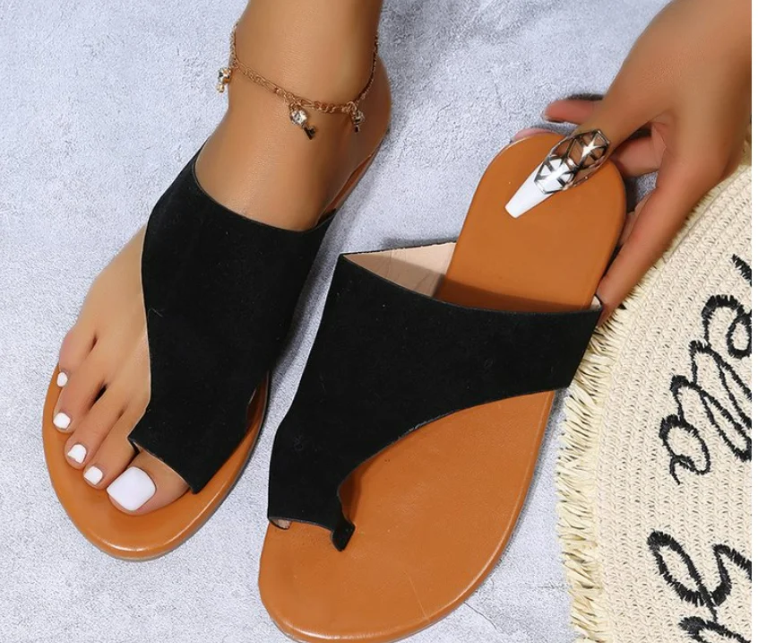 

Women PU Leather Shoes Comfy Platform Flat Sole Ladies Casual Soft Big Toe Foot Correction Sandal Orthopedic Bunion Corrector