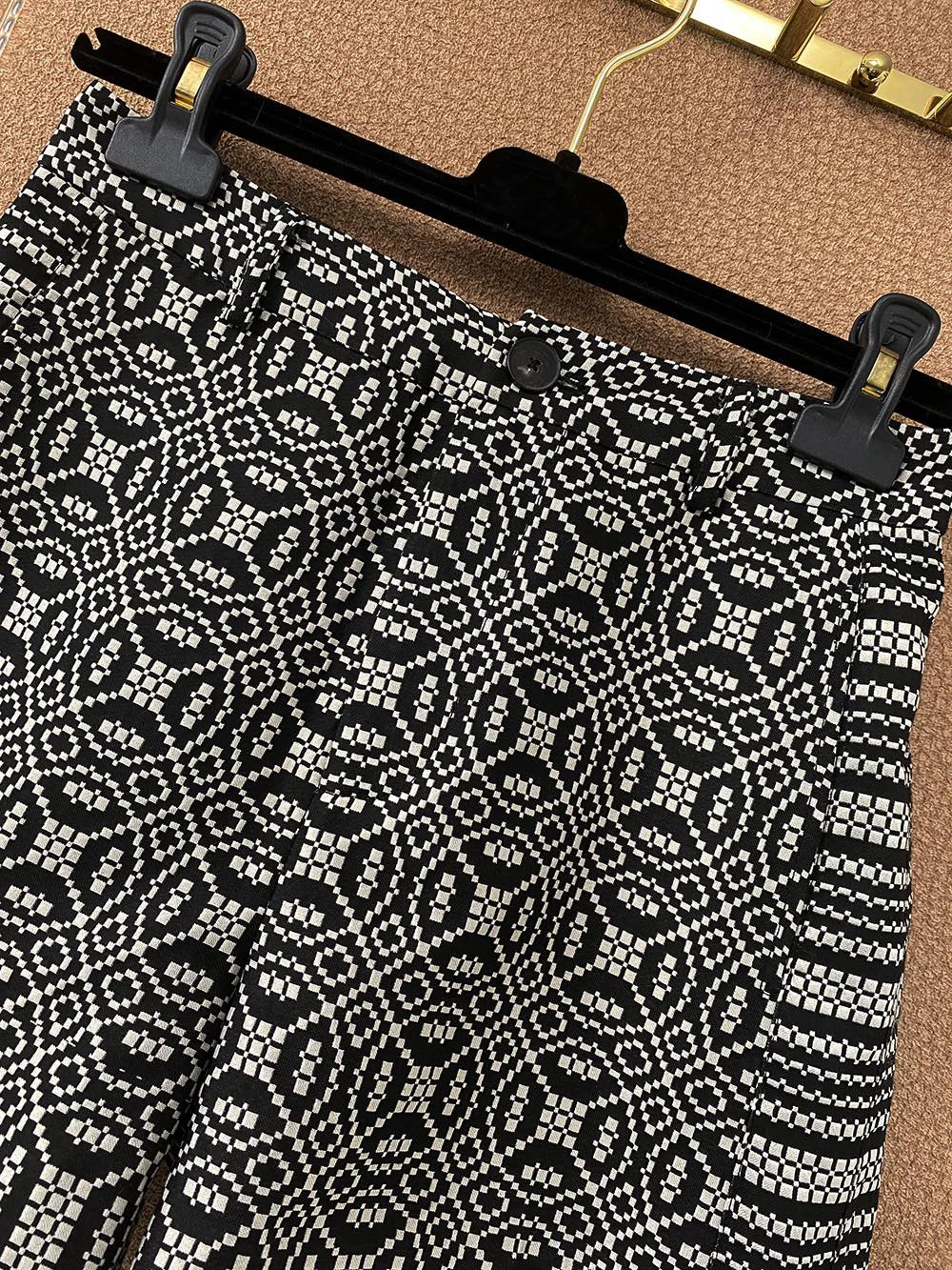 

2021 Summer Runway Fashion Shorts Women's High Street Vintage Bohemain Geometric Print Jacquard Party Shorts