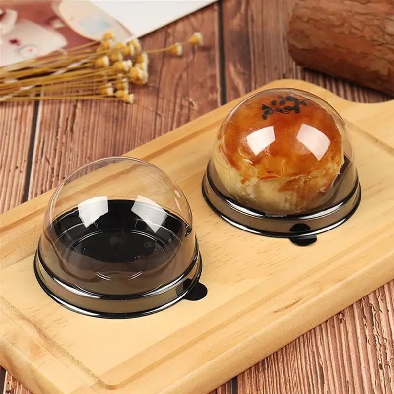 Круглая пластиковая коробка для пирожных в виде Луны 50 шт. прозрачный пышный