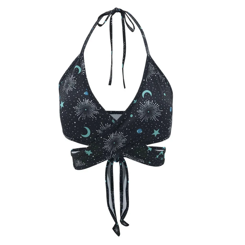 Женские топы Moon Sky из 2 частей с принтом бандажный купальник лямкой на шее и низкой