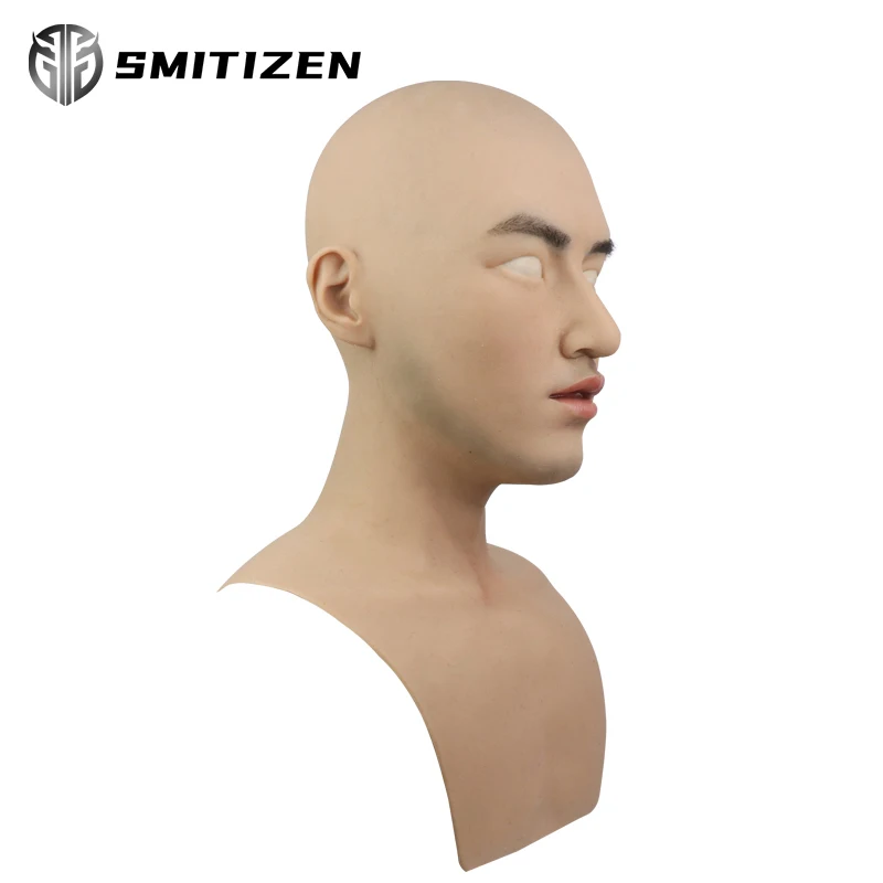 Smitisen-mascarilla de silicona para hombre joven, m&aacute;scara Artificial realista para fiesta de l&aacute;tex, m&aacute;scaras de Halloween para hombre adulto, accesorios de Cosplay-2
