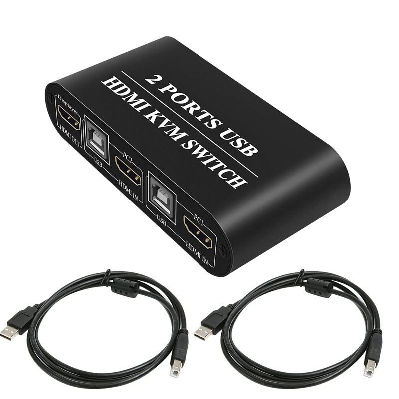 HDMI KVM переключатель 2 порта коробка поделиться компьютерами Поддержка 3X USB3.0