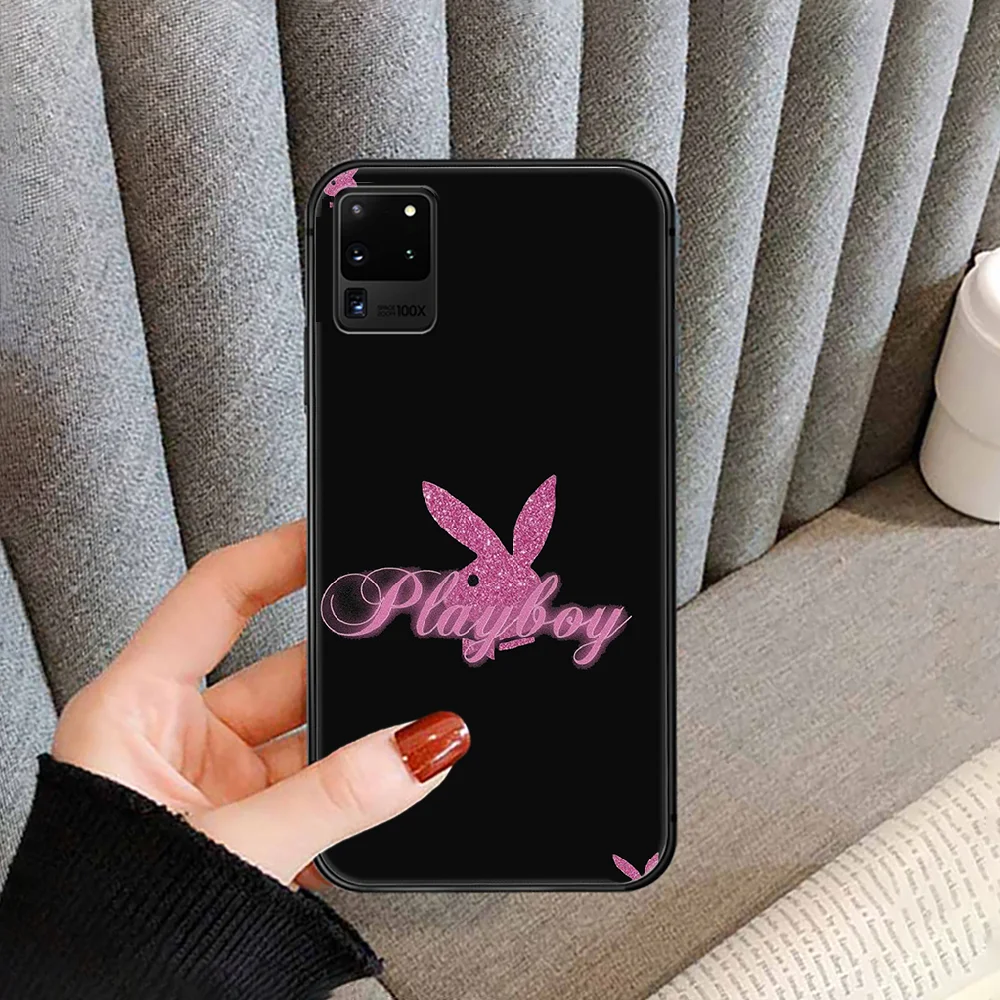

Brand Playboy Phone case cover for For SamSung Galaxy S Note 7 8 9 10 20 Uitra Plus E Lite black black hoesjes 3D Etui painting