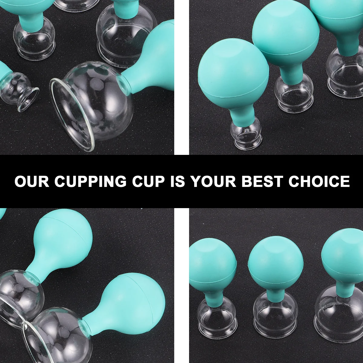 

5pcs Glass Cupping Cup Chinese Medicine Vacuum Cupping Rubber Head Glass Vacuum Cupping Cups Kit Vacuum Cans Suction Therapy