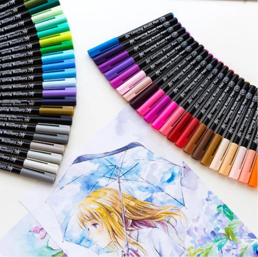 

TUNACOCO pen set Japanese stationery SAKURA pen Mark pens marker colour pen soft brush drawing pen school arts markers bb1710196
